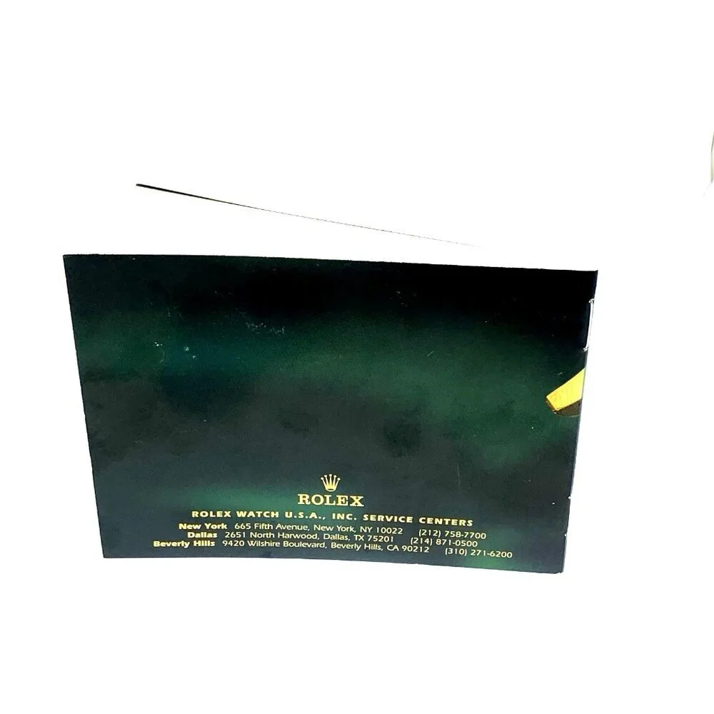 Authentic Green Factory Service Booklet Manual The Care of Your Rolex Watch